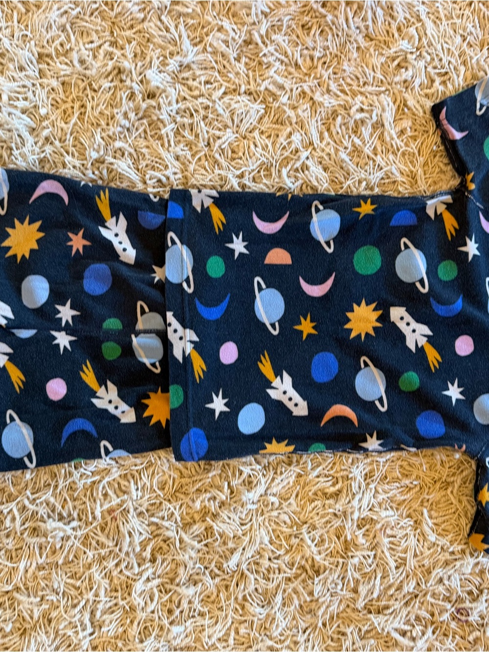 Hanna Andersson Black Space Rocket Pajama Pants with Multicolor Planets
